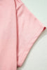 Light Pink Solid Color Loose Tee Drawstring Wide Leg Pants 2pcs Outfit