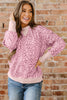 Khaki Leopard Print Patchwork Crew Neck Sweatshirt