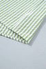 Green Stripe Shirt Collar Half Sleeve Blouse