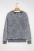 High-rise saved by grace Letter Embroidery Mineral Wash Loose Sweatshirt