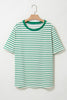 Green Stripe Plus Size St Patricks Day Round Neck T Shirt