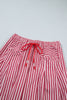 Black Stripe Drawstring Casual Loose Pants