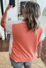 Parchment Twist Rib Colorblock Hi Low Plus Size Short Sleeve Top