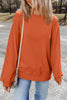 Black Plain Drop Shoulder Crewneck Pullover Sweatshirt