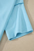 Light Pink Solid Color Exposed Seam Mock Neck Oversize Tee Casual Shorts 2pcs Outfit