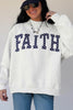 Gray High Neck Polka Dot Slogan Printed Baggy Sweatshirt