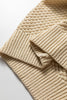 Beige Button Front Cropped Cardigan Sweater
