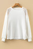 Chestnut Lace Long Sleeve Textured Pullover