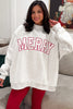 Blackish Green MERRY Embroidered Letter High Neck Tunic Pullover Sweatshirt