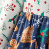 GIRLS CHRISTMAS PRINT MILK SILK DRESS