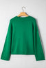Bright Green Solid Color Knit Button Drop Shoulder Sweater Cardigan