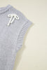 Light Grey Bowknot Applique Cap Sleeve Sweater