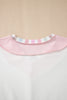 White Exposed Seam Rainbow Stripe Color Block V Neck Loose Long Sleeve Top