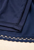 Navy Blue Plus Size Frilled Elastic Waist Lace Trim Boho Ruffled Shorts