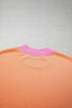 Pink Color Block Contrast Trim Plus Size Sweatshirt