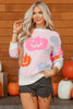 Beige Halloween Cute Pumpkin Pattern Sweater