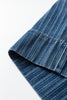 Blue Stripe Contrasted Drawstring Pocketed Loose Jeans