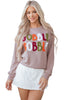 Dark Khaki GOBBLE Letter Graphic Thanksgiving Shift Sweatshirt