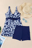 Rose Red Color Block Patchwork Bow Knot Detail Sleeveless Swim Dress