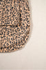 Khaki Leopard Print Collar Long Sleeve Patch Pocket Shift Denim Jacket