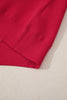 Fiery Red HO HO HO MERRY CHRISTMAS Drop Shoulder Loose Sweater