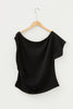 Coffee Plus Size Solid Color Asymmetric Neck Short Sleeve Blouse