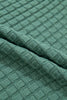 Mist Green Plus Size Solid Color Textured Knit Short Sleeve Sweater