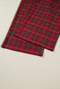 Red Plus Size Plaid Short Sleeve Shirt Loose Pants 2pcs Pajama Set