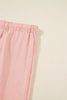 Pink Stripe Drawstring Plus Size Loose Pants