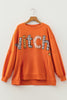 Flamingo Halloween Witchy Plaid Slogan Embroidered Patch Tunic Sweatshirt