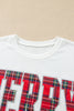 Red Plaid MERRY Holiday Long Sleeve Top and Shorts Set
