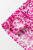 Rose Boho Mixed Print Contrast Trim V Neck Short Sleeve Flared Dress