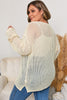 Parchment Hollow Out Knit Star Pattern Accent Plus Size Jumper