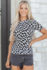 Khaki Checkered Print Mock Neck Mesh T Shirt