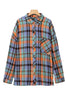 Orange Plus Size Plaid Print Buttoned Shirt