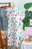White Western Print Flutter Sleeve Button Down Mini Dress