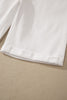 White Solid Color Rolled Cuffs Denim Bermuda Shorts