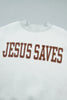 Light Grey Reversible Christian Faith Print Mock Neck Pullover Sweatshirt