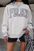 Gray PRAY Polka Dot Embroidered Mock Neck Sweatshirt