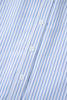 Sky Blue Stripe Floral Embroidered Billowy Sleeve Tunic Baggy Shirt