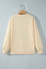 Apricot Merry Christmas and Happy New Year Embroidered Holiday Slogan Sweatshirt