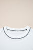 White Stripe Colorblock Patchwork Contrast Stitching Oversize Sweatshirt
