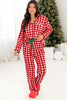 Light Green Christmas Plaid Print Shirt and Pants Pajama Set