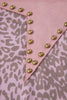 Khaki Leopard Retro Studded Star Patch Loose Tee