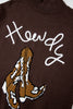 Coffee Western Howdy Boot Graphic High Neck Sweater