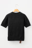 Black Plaid Lace up Detail Christmas Holiday Puff Short Sleeve Sweater
