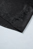 Black Metallic Round Neck Cap Sleeve Tee