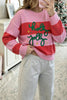 Green Stripe Festive Holly Jolly Sequin Christmas Holiday Sweater