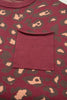 Red Leopard Print Cap Sleeve Knitted Top
