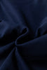 Navy Blue Varsity Striped Sleeve Drop Shoulder Sweatshirt and Short Set